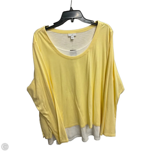 Top Long Sleeve By J. Jill In Yellow, Size: 2x