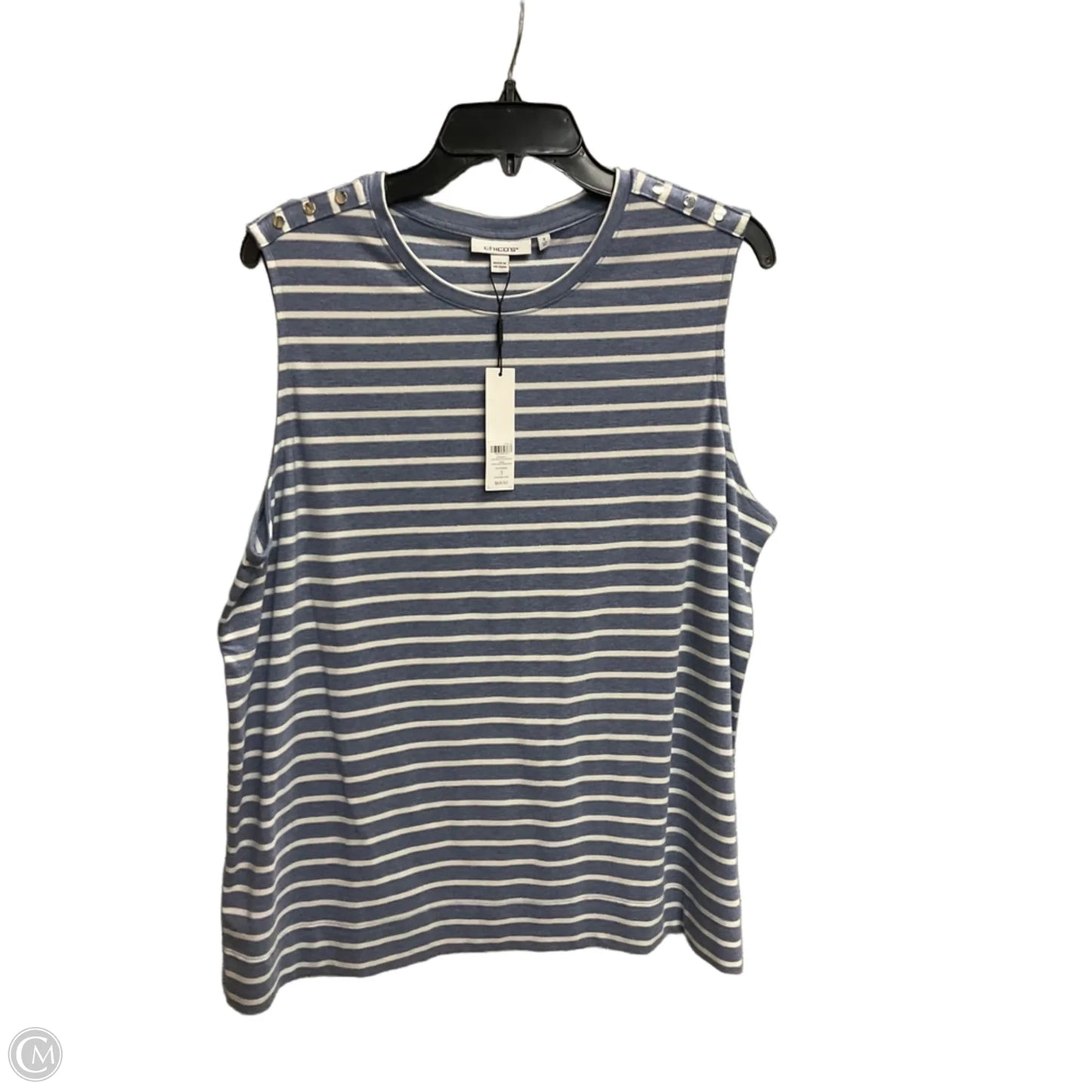 Top Sleeveless By Chicos In Blue, Size: Xl
