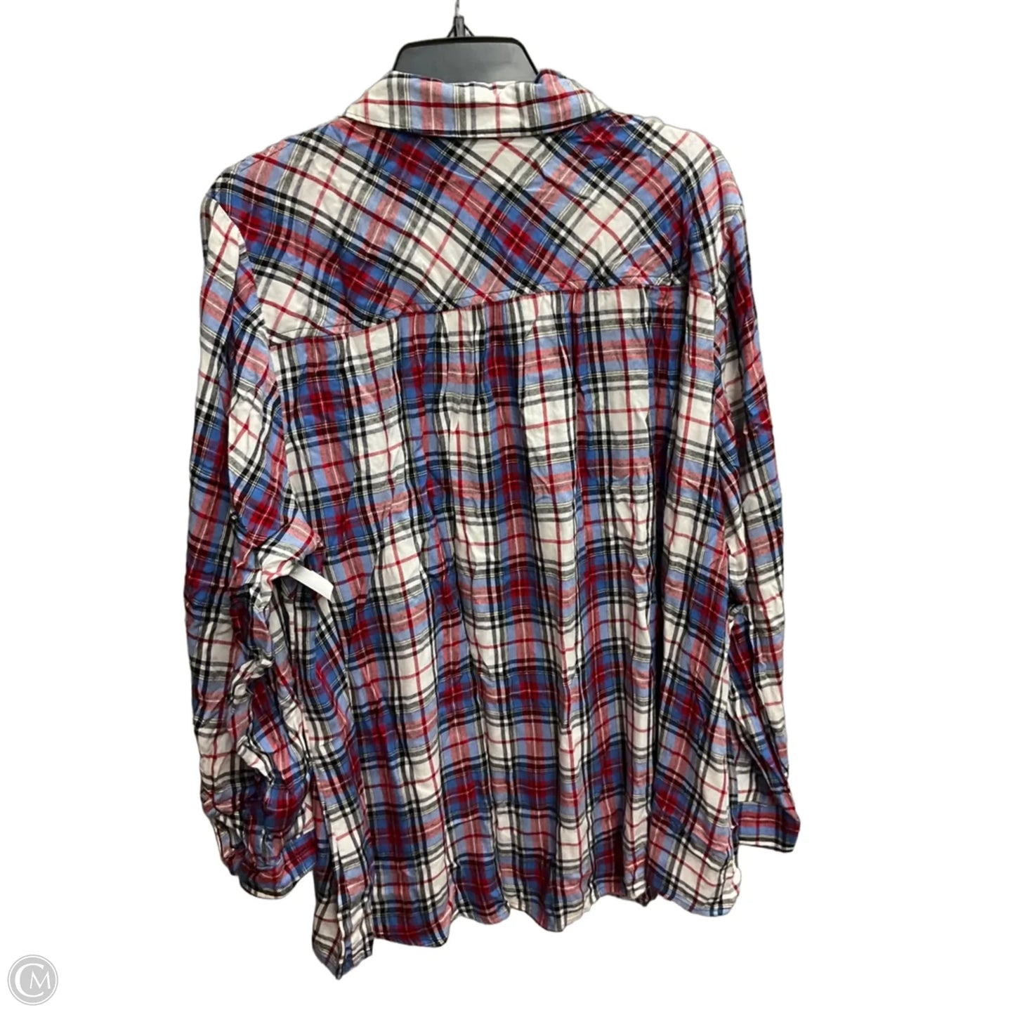 Blouse Long Sleeve By Lane Bryant In Plaid Pattern, Size: 2x