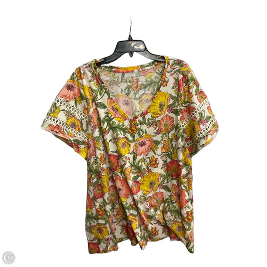 Top Short Sleeve By Lane Bryant In Floral Print, Size: 3x