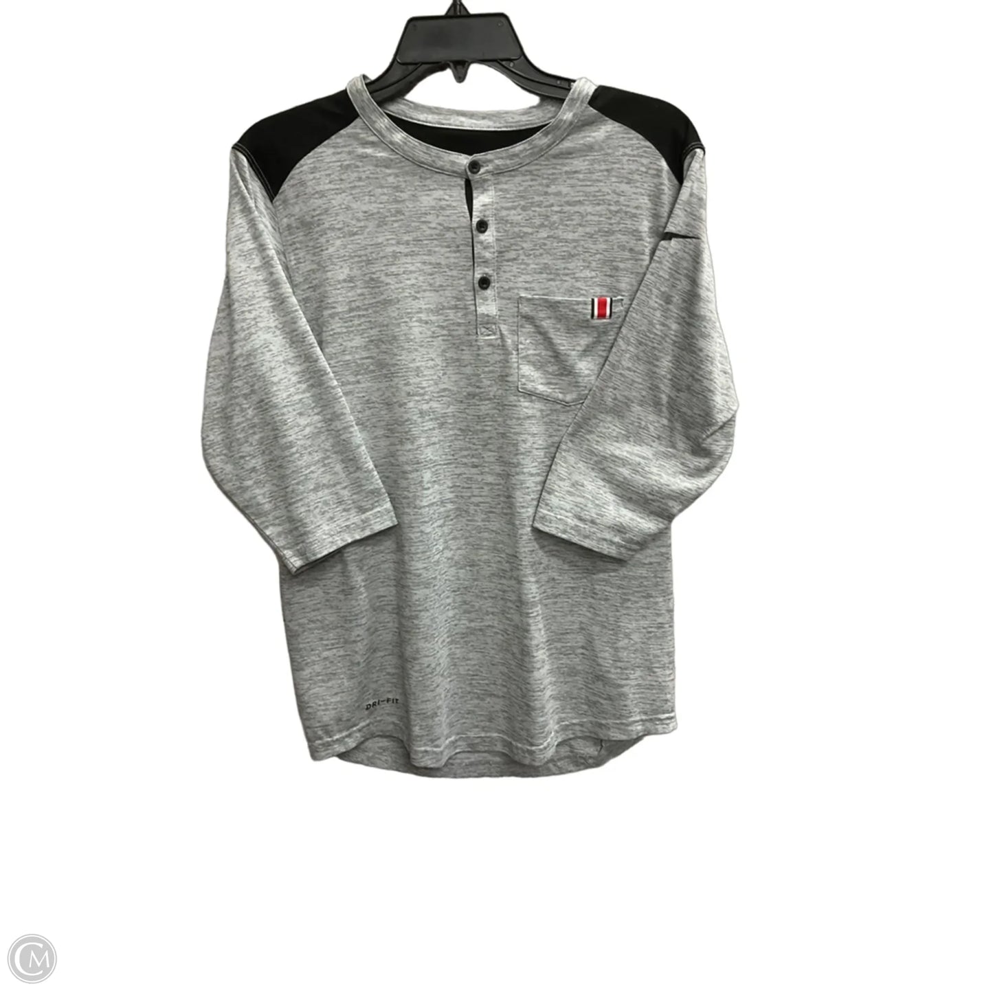 Athletic Top Long Sleeve Crewneck By Nike Apparel In Grey, Size: S