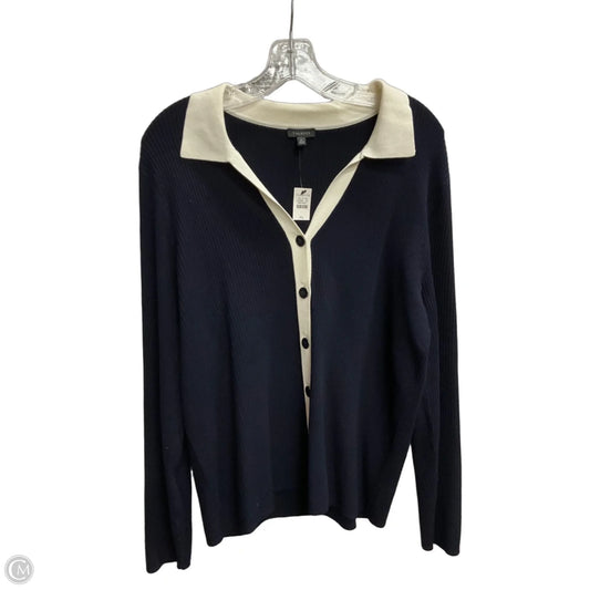 Blouse Long Sleeve By Talbots In Navy, Size: Xl