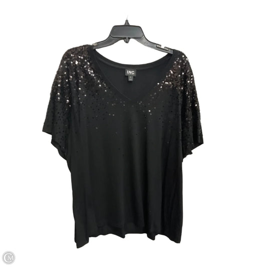 Top Short Sleeve By International Concepts In Black, Size: 3x