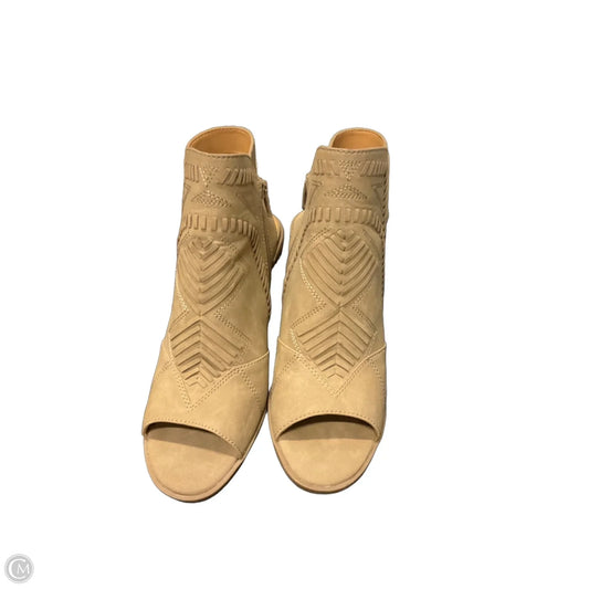 Sandals Heels Block By Universal Thread In Beige, Size: 9