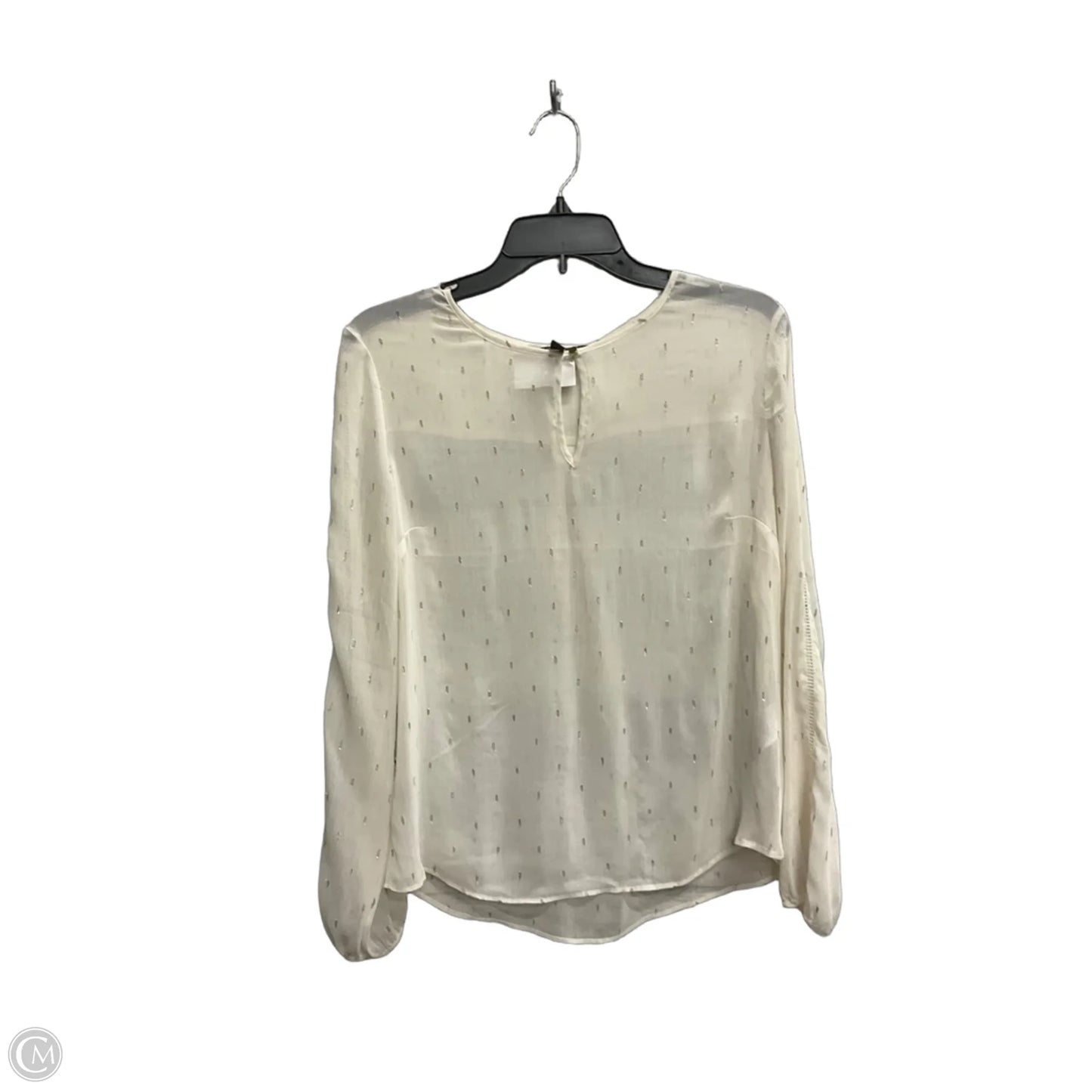 Top Long Sleeve By Banana Republic In Cream, Size: M