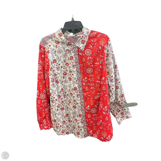 Blouse Long Sleeve By J. Jill In Multi-colored, Size: Xl