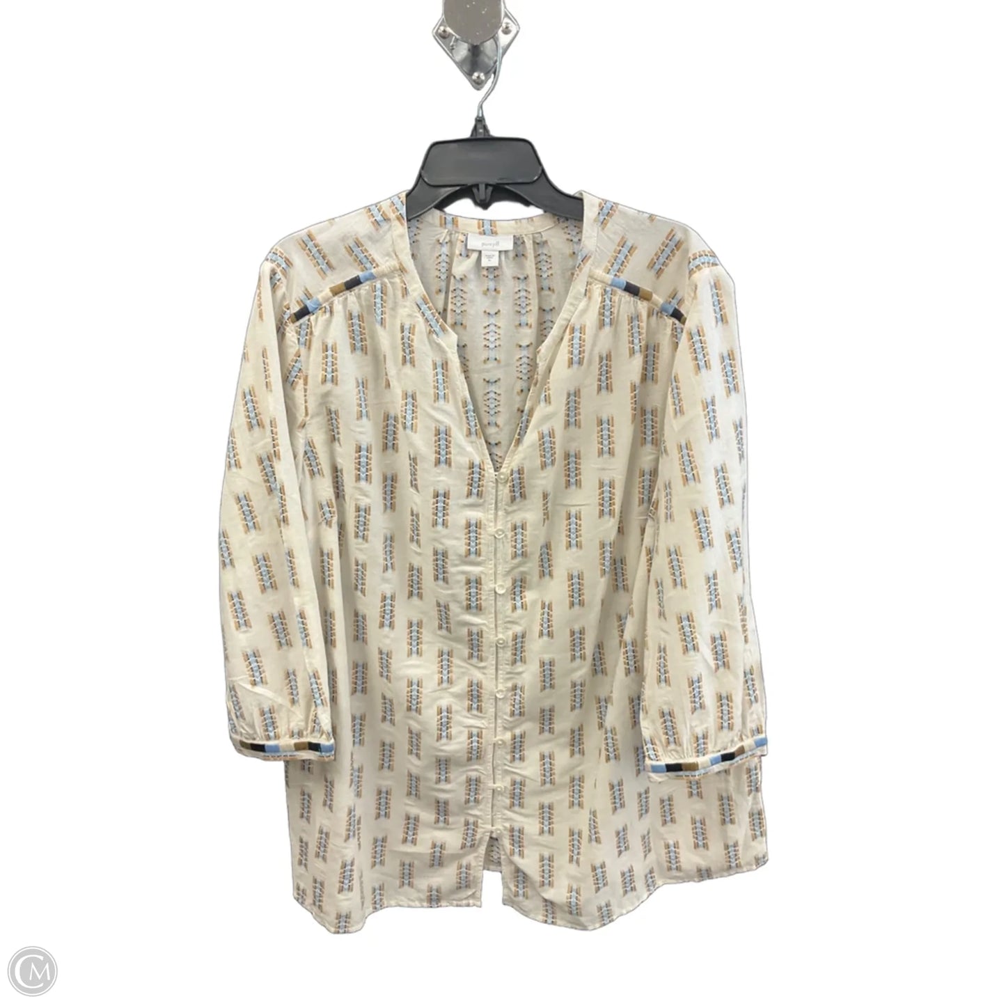 Blouse 3/4 Sleeve By Pure Jill In Tan, Size: Xl