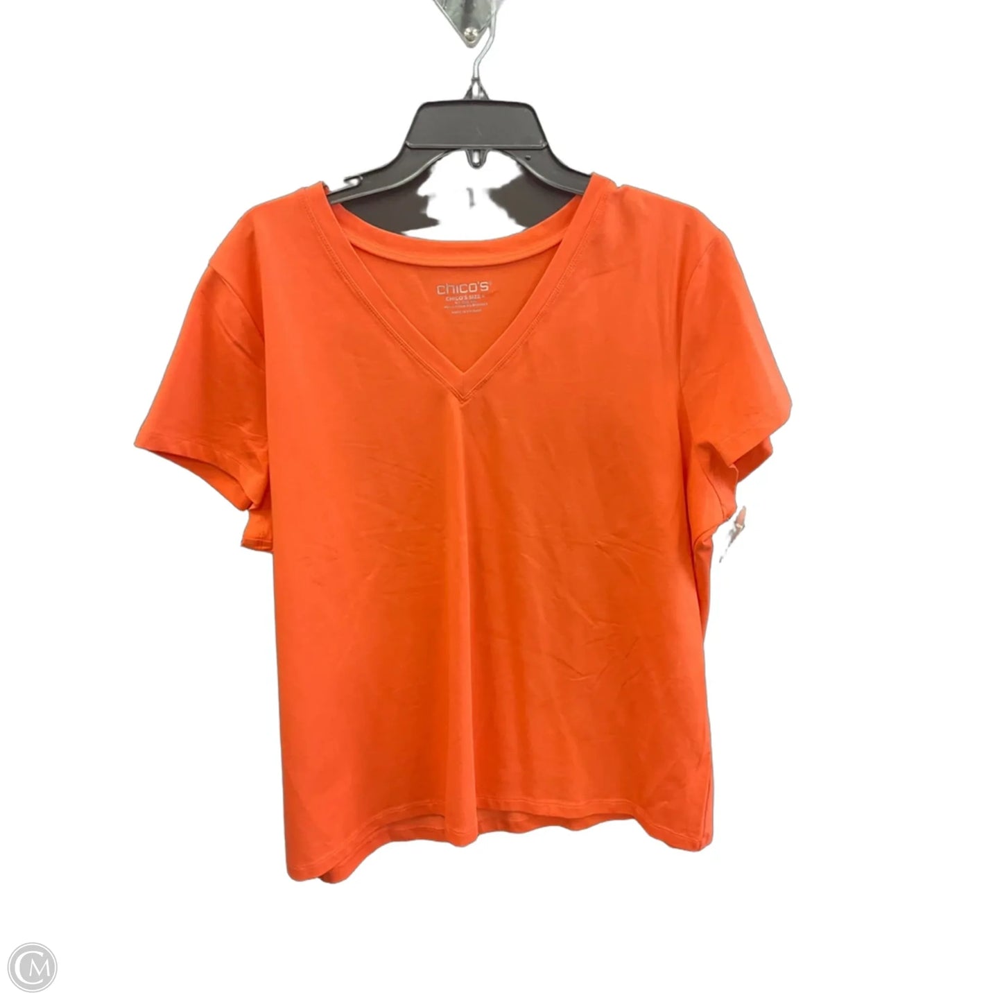 Top Short Sleeve By Chicos In Orange, Size: Xxl