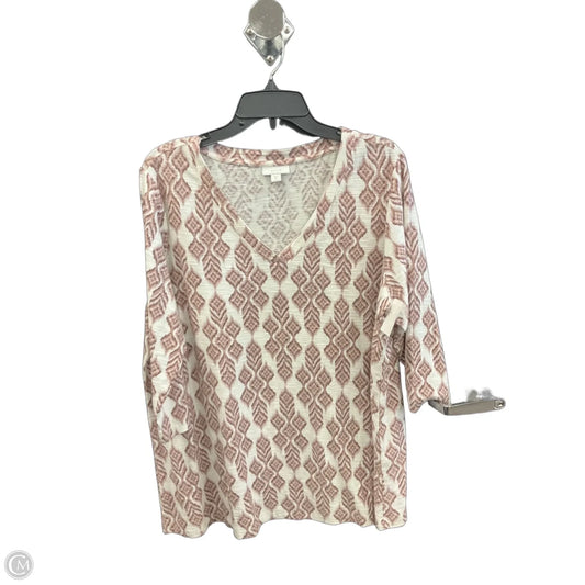 Top 3/4 Sleeve By Pure Jill In Pink, Size: Xl