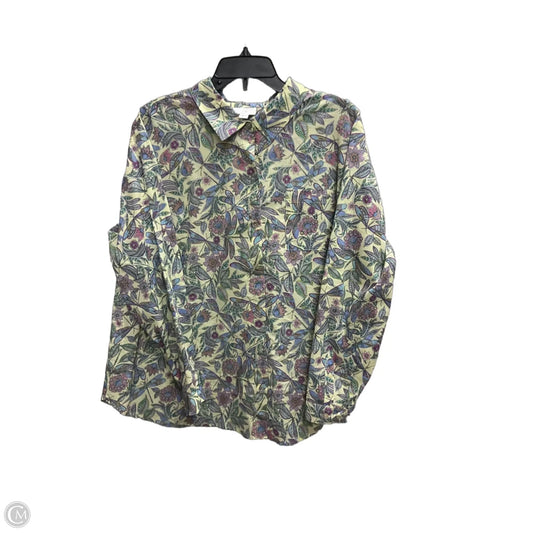 Blouse Long Sleeve By J. Jill In Green, Size: Xl