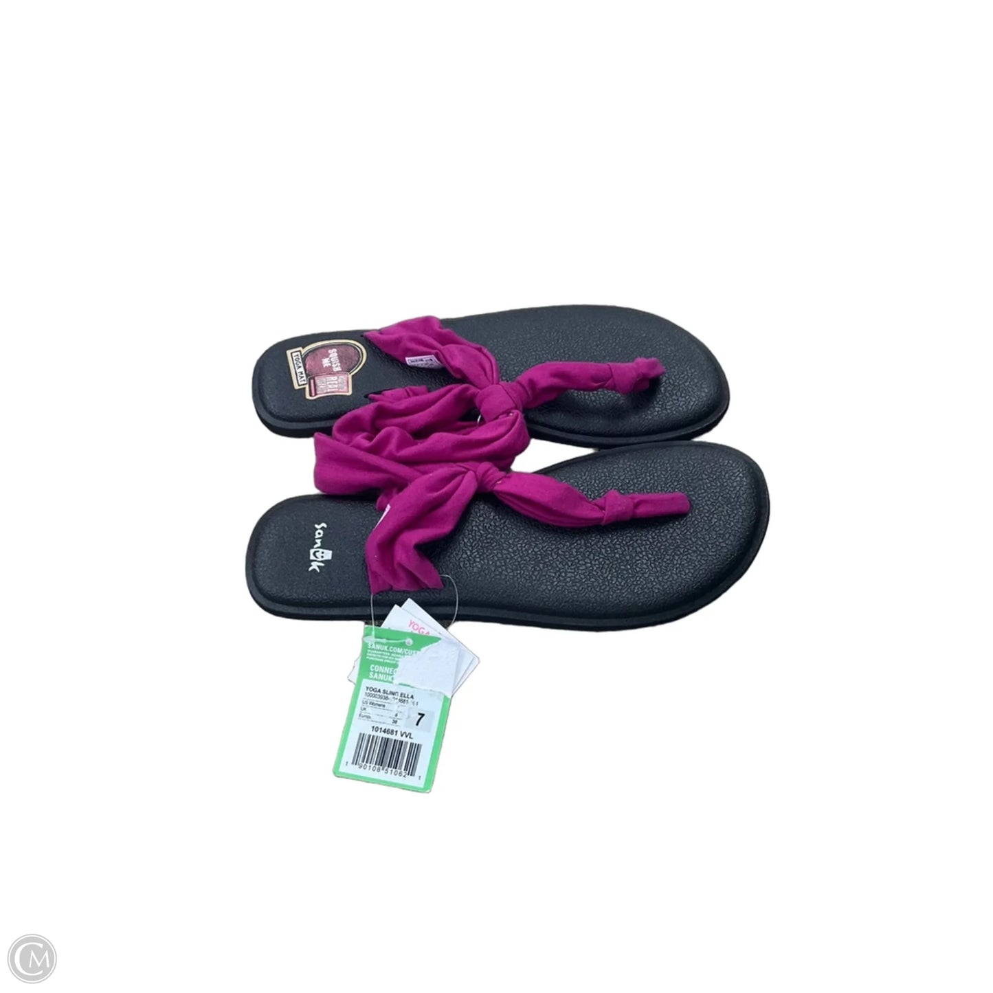 Sandals Flats By Sanuk In Black & Purple, Size: 7.5