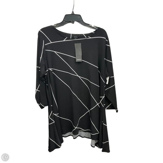 Tunic 3/4 Sleeve By Alfani In Black & White, Size: 2x