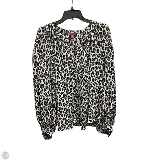 Top Long Sleeve By Vince Camuto In Black & White, Size: 1x