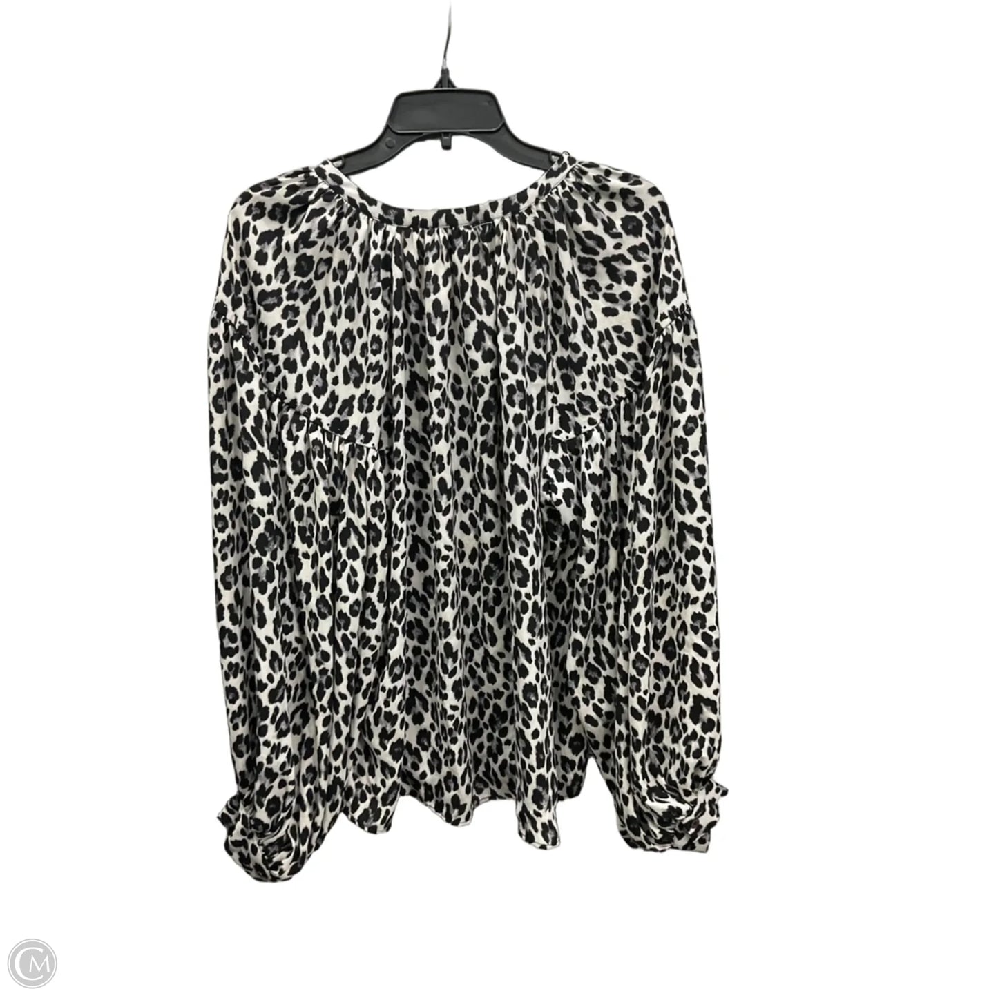 Top Long Sleeve By Vince Camuto In Black & White, Size: 1x
