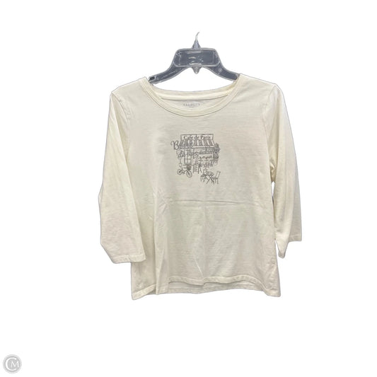 Top 3/4 Sleeve By Talbots In Cream, Size: Mp