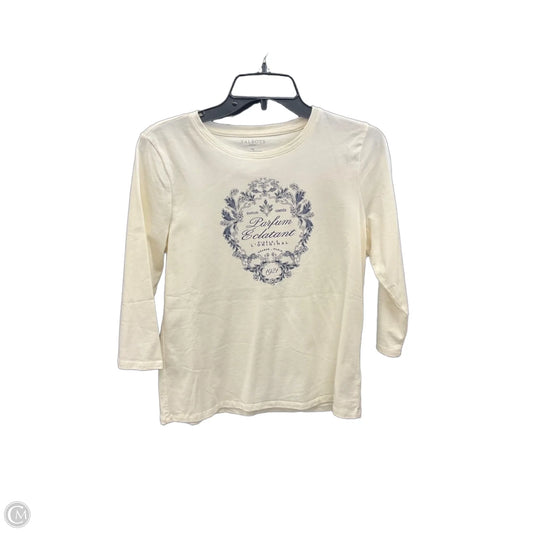 Top 3/4 Sleeve By Talbots In Cream, Size: Lp