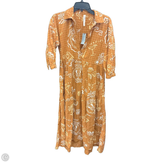 Dress Casual Maxi By Anthropologie In Orange, Size: Xsp