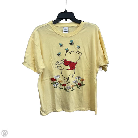 Top Short Sleeve Basic By Disney In Yellow, Size: L