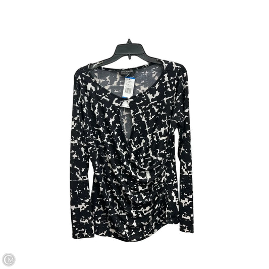 Top Long Sleeve By Jones New York In Black & White, Size: Xl