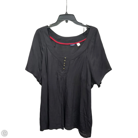 Top Short Sleeve By Basic Editions In Black, Size: 1x