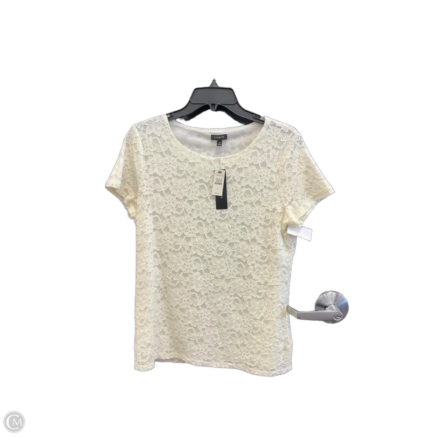 Top Short Sleeve By Talbots In Cream, Size: M