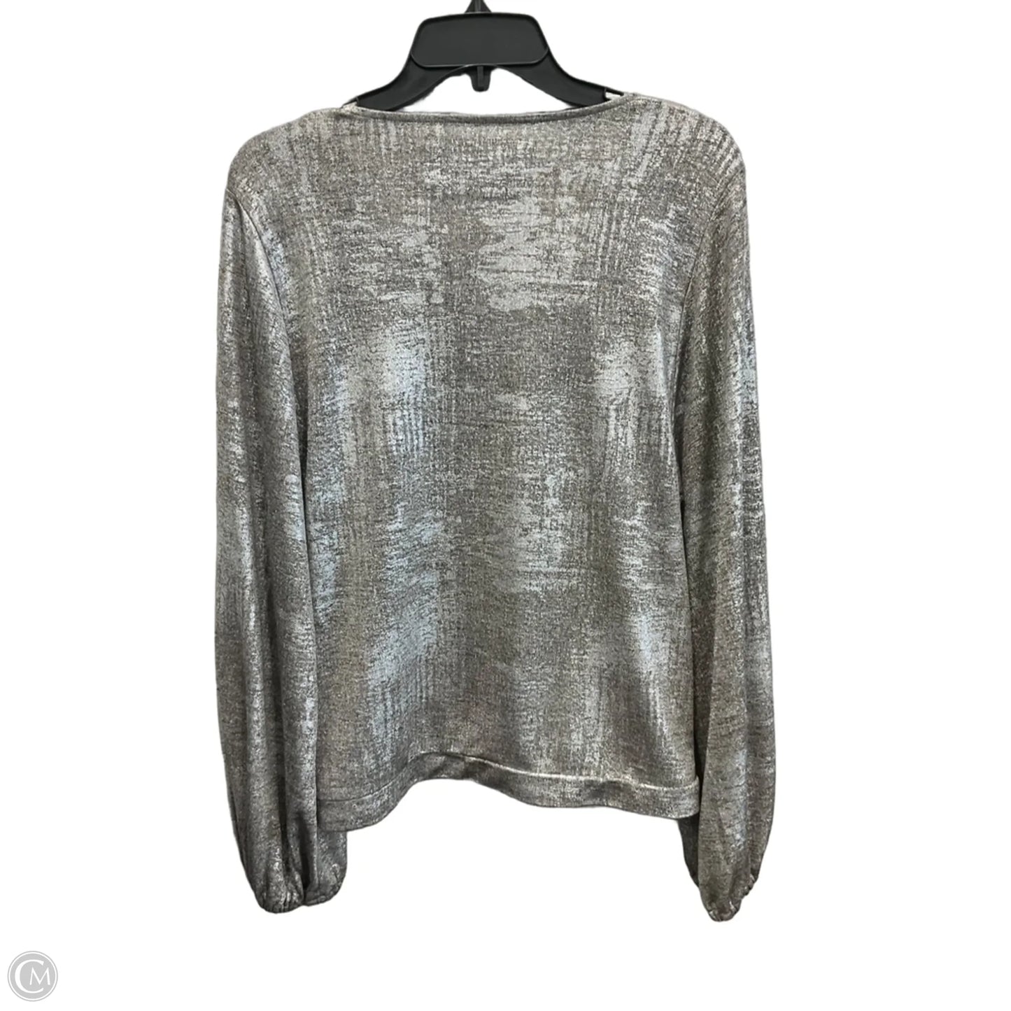 Top Long Sleeve By Anthropologie In Silver, Size: M