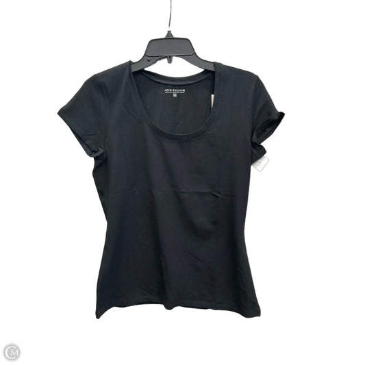 Top Short Sleeve By Ann Taylor In Black, Size: 0