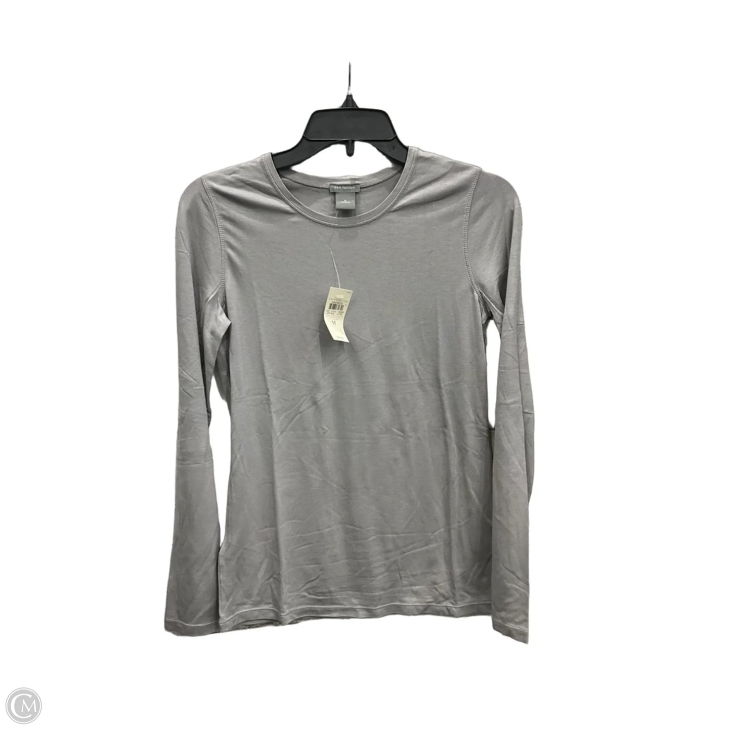 Top Long Sleeve Basic By Ann Taylor In Grey, Size: M