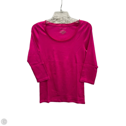 Top 3/4 Sleeve Basic By Ann Taylor In Pink, Size: M