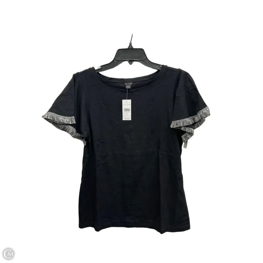 Top Short Sleeve By Ann Taylor In Black, Size: S