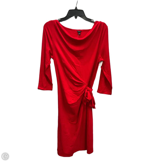 Dress Casual Midi By Ann Taylor In Red, Size: M
