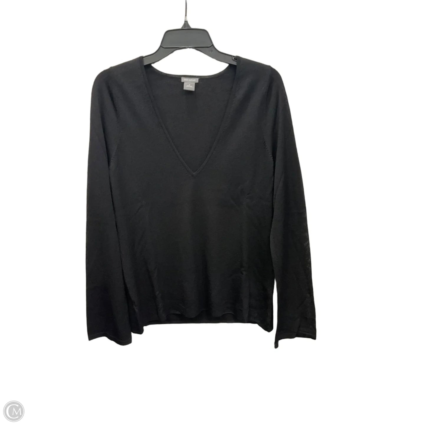Top Long Sleeve By Ann Taylor In Black, Size: S