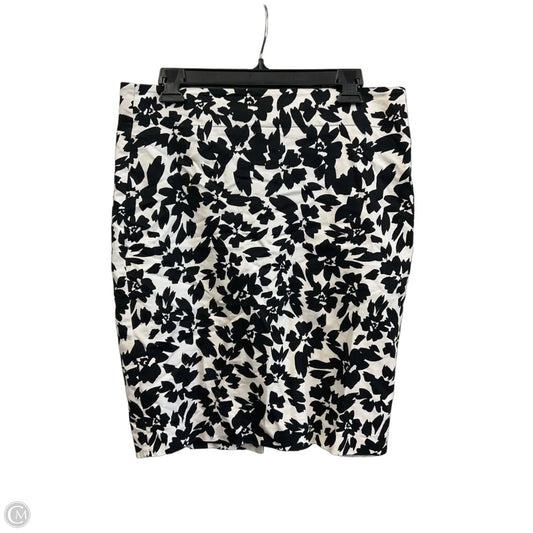 Skirt Midi By Loft In Black & White, Size: 10