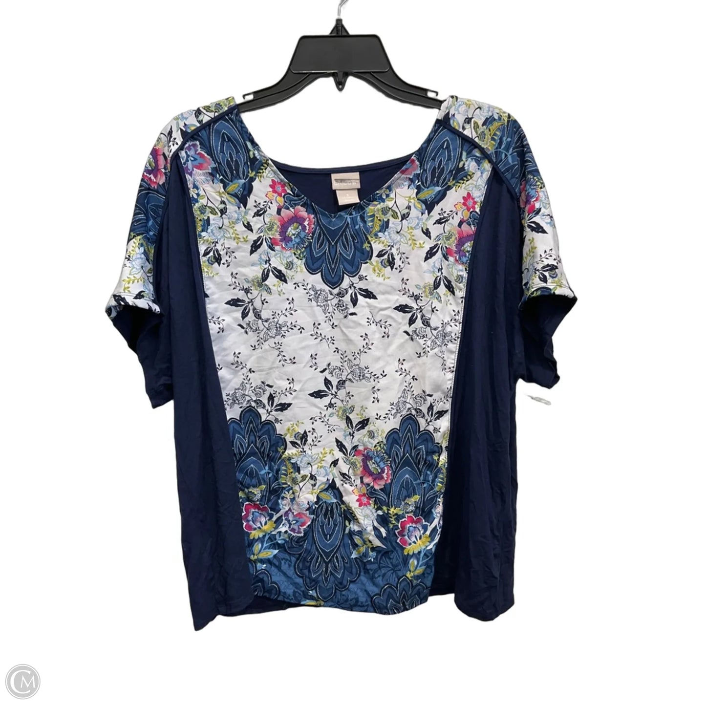 Top Short Sleeve By Chic In Blue, Size: Xl