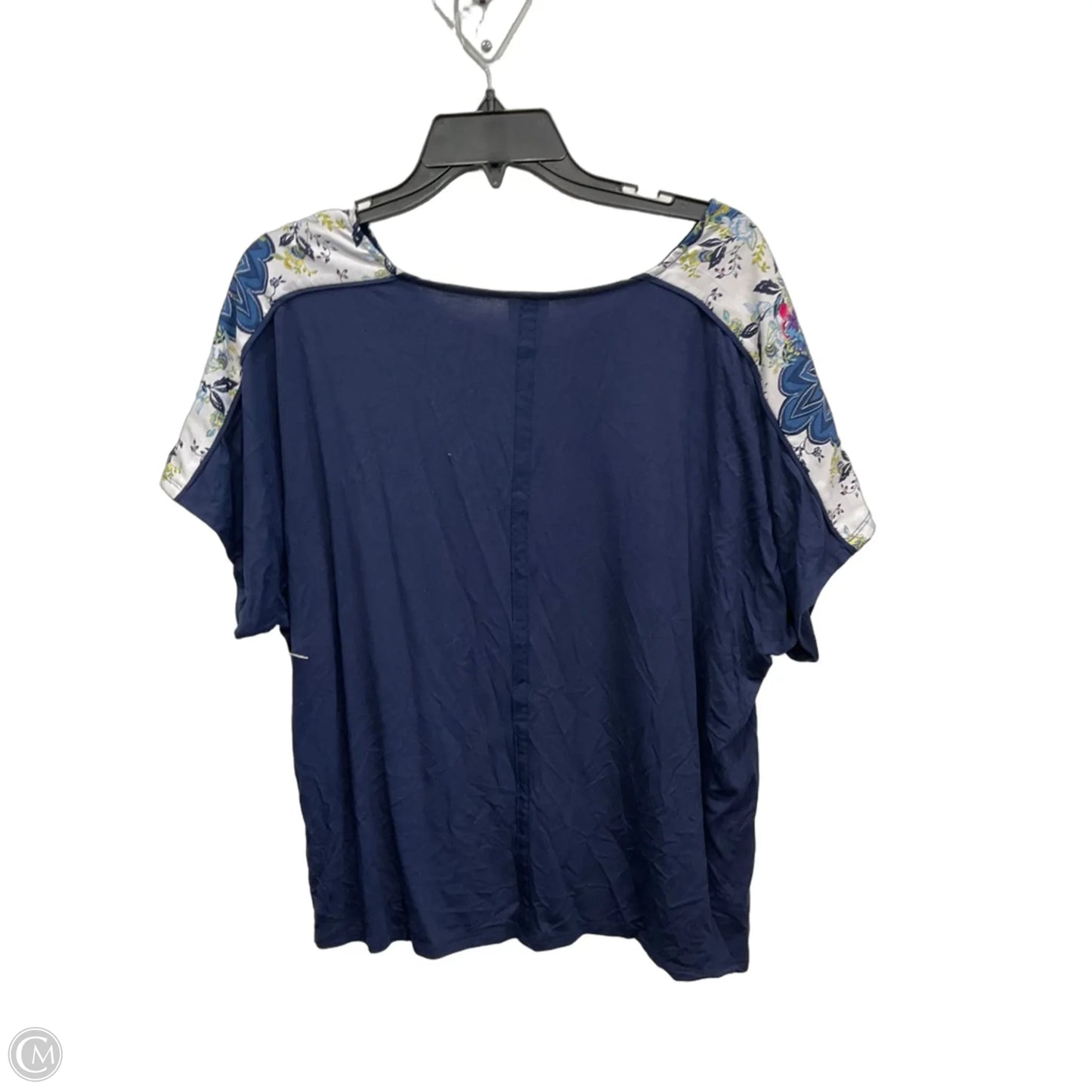 Top Short Sleeve By Chic In Blue, Size: Xl