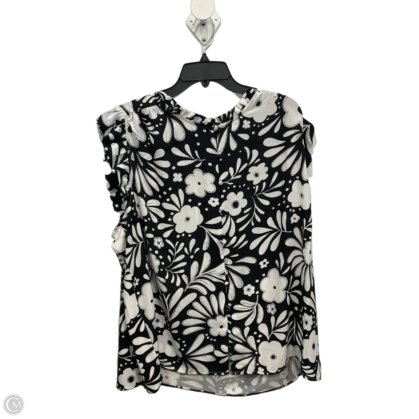 Top Sleeveless By Premise In Black & White, Size: 2x