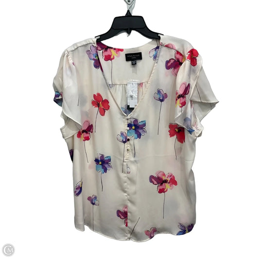 Top Short Sleeve By Premise In Multi-colored, Size: 2x