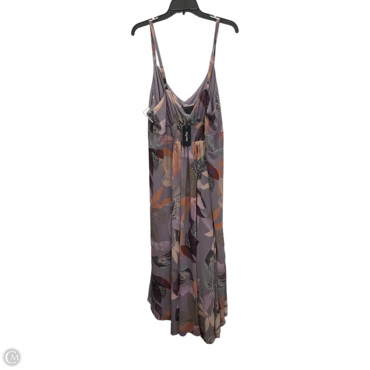 Dress Casual Maxi By City Chic In Grey & Purple, Size: L