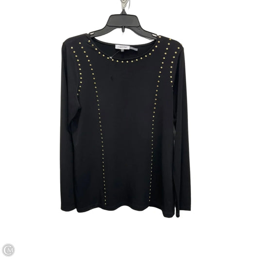 Top Long Sleeve By Calvin Klein In Black, Size: M