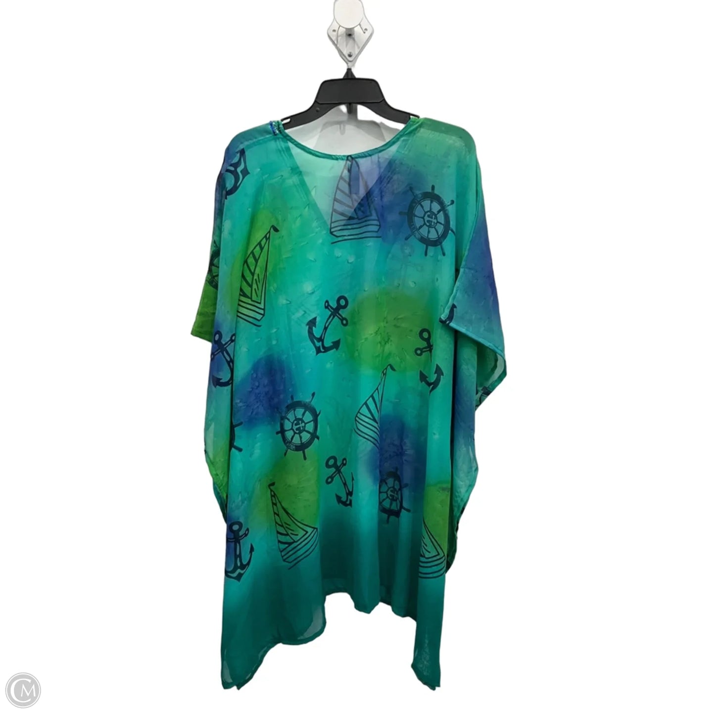 Swimwear Cover-up By Clothes Mentor In Blue & Green, Size: Osfm