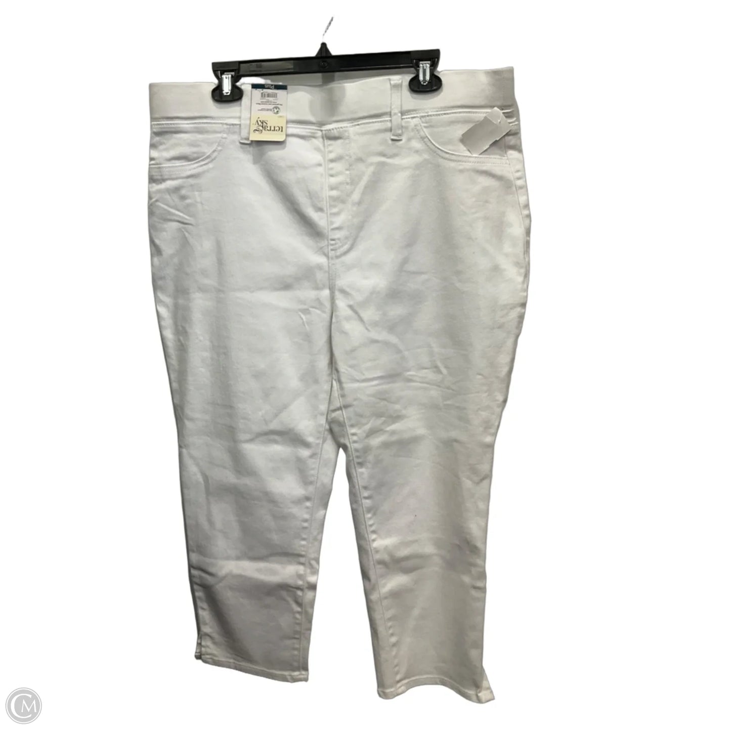 Pants Cropped By Terra & Sky In White, Size: 22