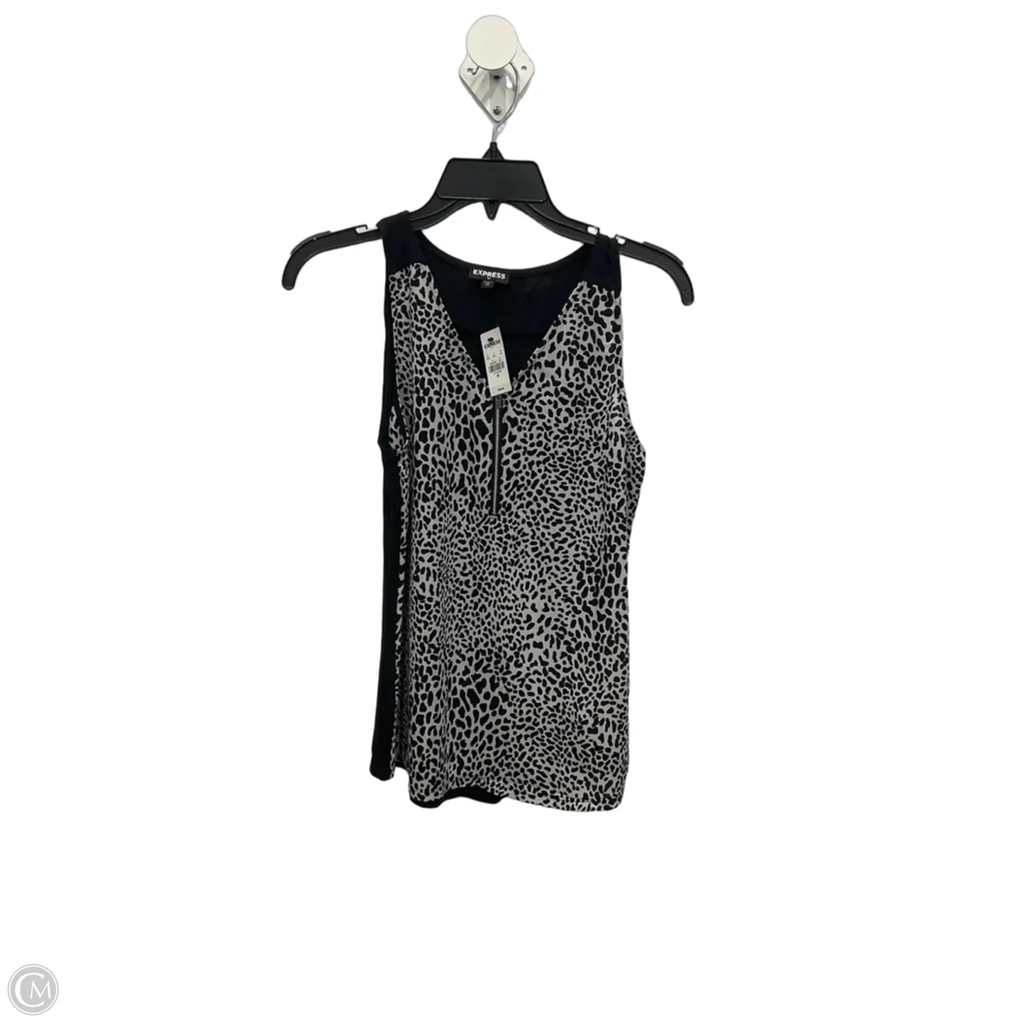 Top Sleeveless By Express In Black & White, Size: Xs