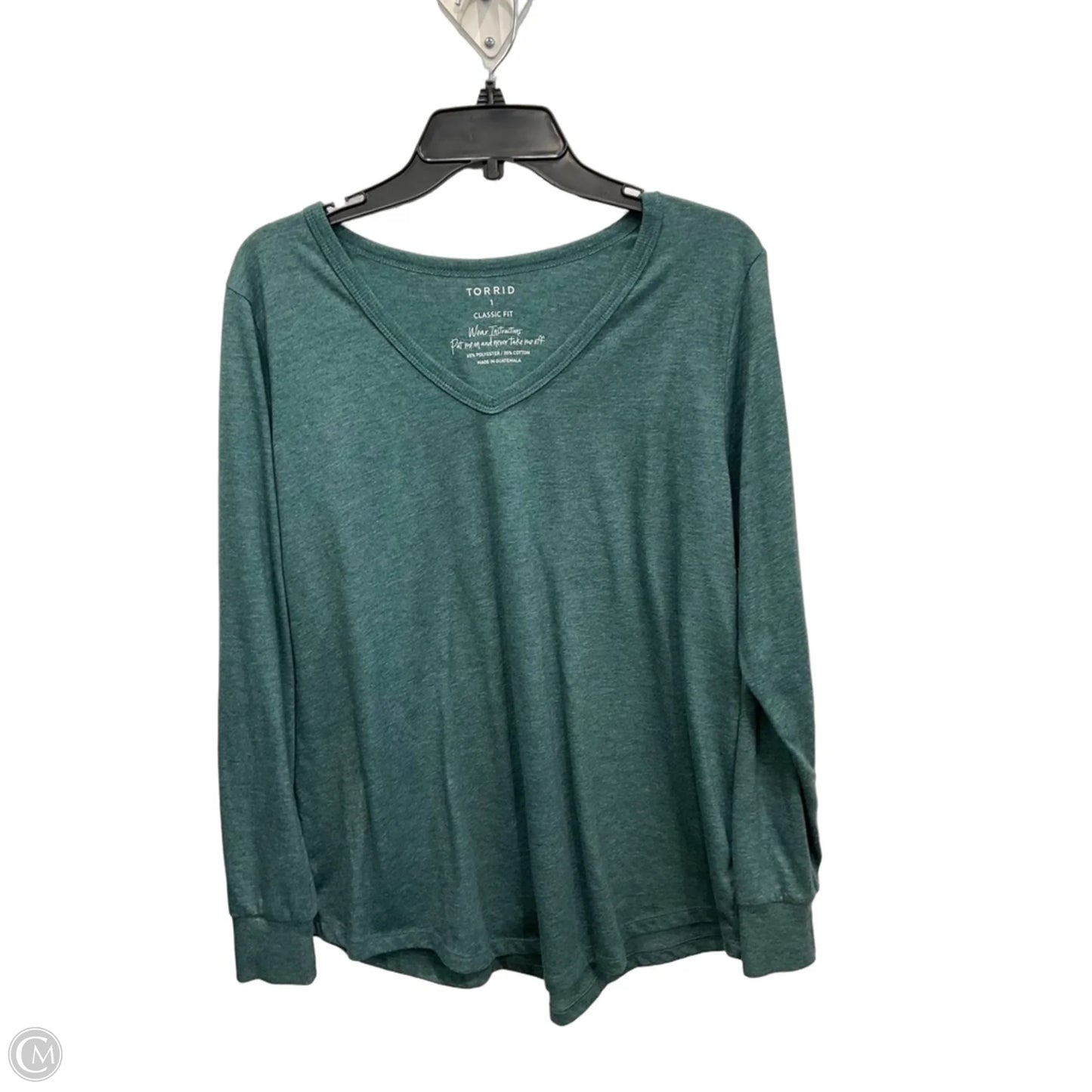 Top Long Sleeve By Torrid In Green, Size: 1x