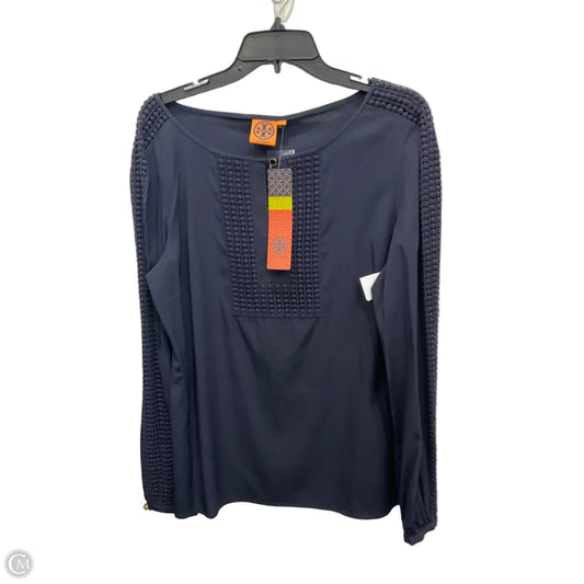 Top Long Sleeve Designer By Tory Burch In Navy, Size: Xl
