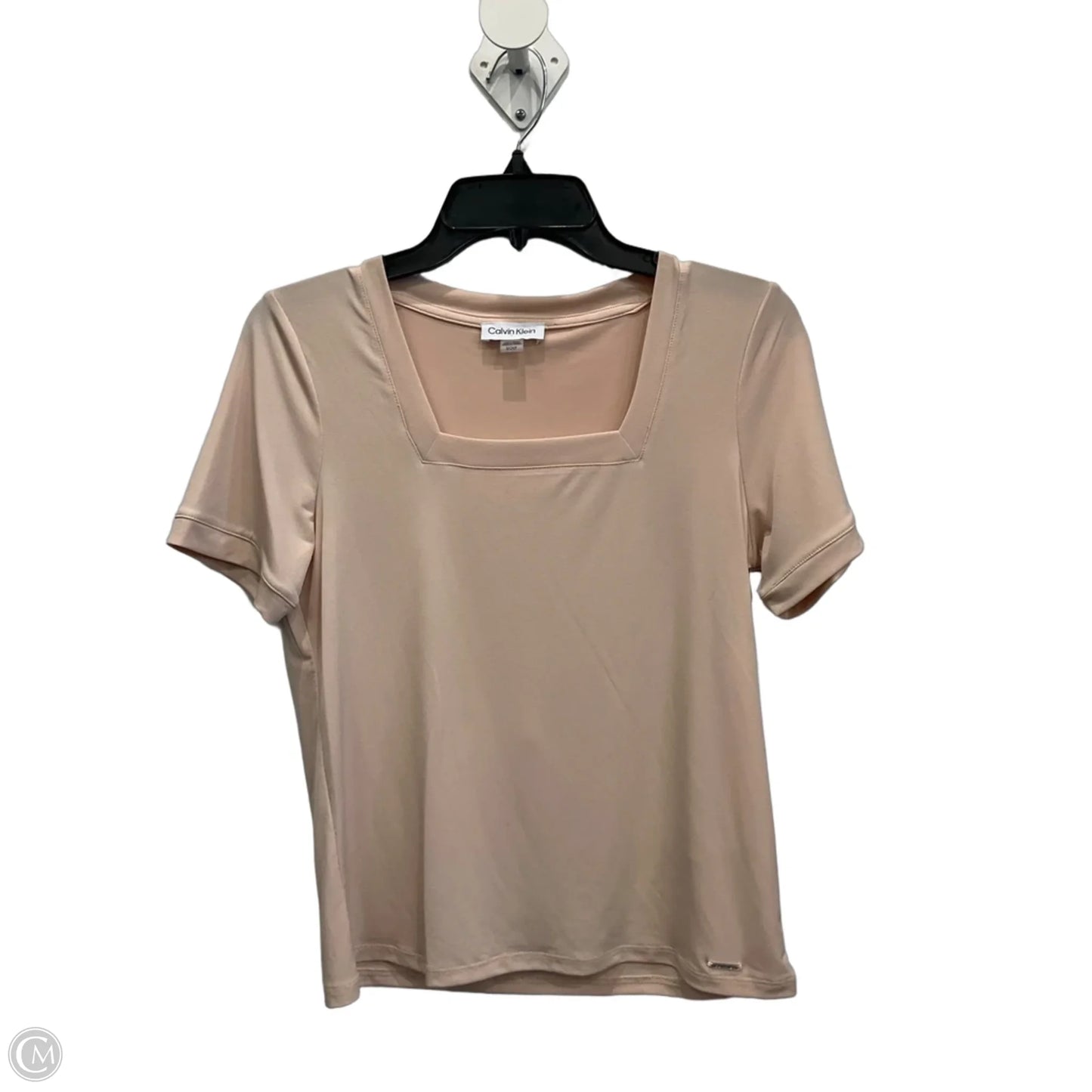 Top Short Sleeve By Calvin Klein In Cream, Size: S