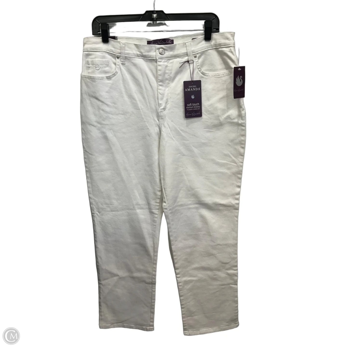 Jeans Straight By Gloria Vanderbilt In White Denim, Size: 14