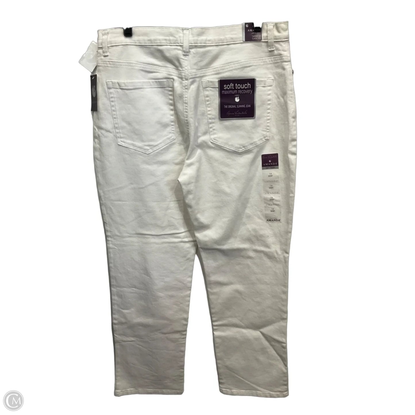 Jeans Straight By Gloria Vanderbilt In White Denim, Size: 14