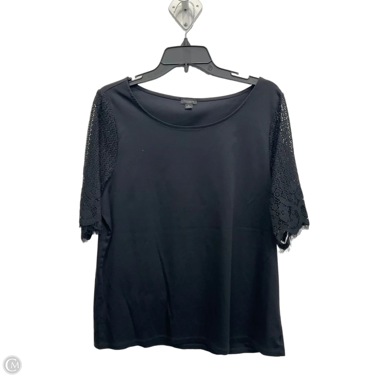 Top Short Sleeve By Ann Taylor In Black, Size: Xl