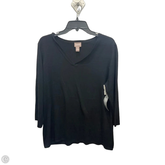 Top Long Sleeve By Chicos In Black, Size: L