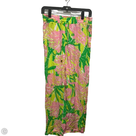 Pants Designer By Lilly Pulitzer In Green & Pink, Size: 0